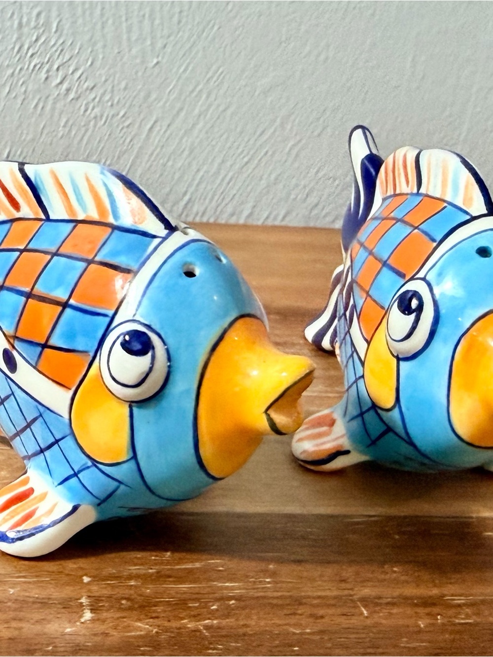 Blue Sky Diane Ceramic Fish Salt & Pepper Shakers – Colorful Tropical Pair - Picture 2 of 10